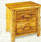 Quick Ship Rustic Pine Nightstand with Two Drawers