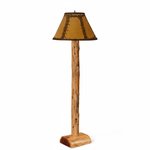 Amish Rustic Log Floor Lamp with Optional Shade