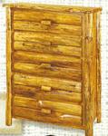 Quick Ship Rustic Log 5 Drawer Chest of Drawers