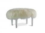 Scarlett Leather Ottoman with Acrylic Legs