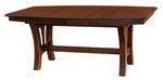 Amish 42" x 72" Brown Maple Wood Bahama Trestle Dining Table - Quick Ship