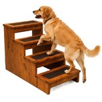 Amish Made Solid Wood Dog Steps for Large Dogs | Wooden Pet Stairs for High Beds