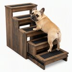 Amish Made Pull-Out Pet Steps for High Beds | Solid Wood Dog Stairs
