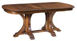Amish Solid Wood Lockhart Double Pedestal Dining Table Shown in Hard Maple with Manchester Stain
