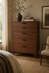 Amish Kirtland Mid-Century Modern 5 Drawer Chest of Drawers