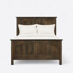 Front view of a Mission panel bed, showing a tall two-panel headboard over a matching two-panel footboard on square legs.
