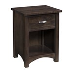 Amish-Claremont-Mission-1-Drawer-Nightstand-with-Open-Storage shown in Brown Maple and Cocoa Stain