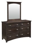 Amish Solid Wood Claremont Mission 6-Drawer Dresser with Optional Mirror