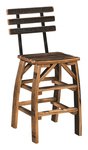 Amish Rustic Bar-Stool with Optional Back