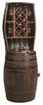 Barrel Hutch with Wine Rack for 7 Bottles