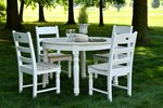 Eco Poly Farm House 48" Round Dining Table with 4 Dining Chairs