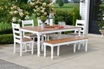 Eco Poly Farm House 72" Dining Table with 6 Dining Chairs