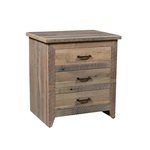 Reclaimed Barnwood Midland 3-Drawer Night Stand