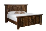 Amish Vandella Extra Large Rustic Rough Sawn Maple Wood Bed with 64" High Headboard