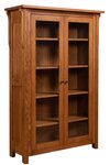 Amish Churchill Solid Wood Mission Bookcase with Doors