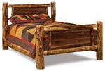 Amish Handcrafted Unique Real Rustic Log Wood Panel Bed