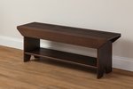 Quick Ship Pine Wood 48" Backless Bench with Shelf