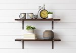 Quick Ship Stained Dark Walnut Wall Shelf