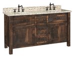 Amish Rustic Bathroom Vanity 60 inch Double