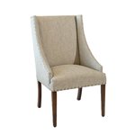 Amish West Falls Upholstered Wingback Dining Arm Chair