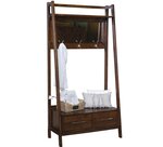 Amish Burbank Entryway Hall Tree with Storage shown in Brown Maple with Earthtone Stain