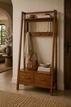 Amish Handcrafted Burbank Entryway Hall Tree with Storage