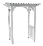 Berlin Gardens Flat Top Pergola Style White Vinyl Garden Arbor Arch