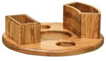 Oak Lazy Susan with Napkin Holder & Sugar Packet Holder
