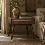 Amish Mid-Century Modern Tall Nightstand with Legs