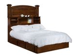 Amish William High Bookcase Platform Bed with Storage