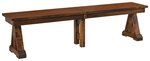 Amish Solid Wood Metropolitan Trestle Extension Backless Bench