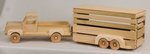 Wooden Toy Pick Up Truck with Horse Trailer