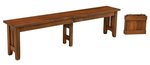 Amish Handcrafted Solid Wood Baltimore Mission Backless Dining Bench