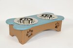 Poly Double Elevated Dog Bowl Feeder 2 Cups