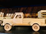 Amish Wooden Toy Pickup Truck with Horse Trailer In-Stock