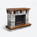 Amish Rock Ledge Mantel with Electric Fireplace