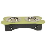 Poly Elevated Double Bowl Small Dog Food Diner, 2 Cups