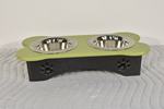 Poly Elevated Double Bowl Small Dog Food Diner, 2 Cups