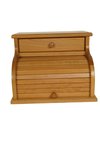 In-Stock Roll Top Bread Box with Drawer In Select Cherry Wood With Natural Stain