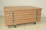 Outlet: Oak 5 Drawer Blueprint Drafting File Cabinet (Set of Two) In-Stock