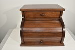 In-Stock Roll Top Bread Box with Drawer - Cherry Wood In Washington Cherry Stain