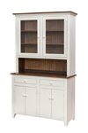 Amish Country Pine China Hutch with Glass Doors