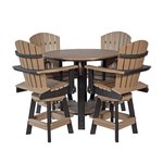 Leisure Lawns Poly Bistro Table Set with Four Swivel Chairs