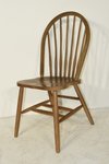 Outlet: Oak Wood Spindle Bow Back Windsor Chair In-Stock (Set of 2)