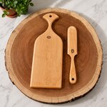 American Made Maple Wood Large Cutting Board and Butter Knife Gift Set In-Stock
