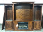 Outlet: Maple Park Lane Electric Fireplace Entertainment Center with Bookcases In-Stock