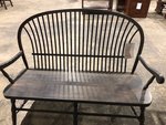 Outlet: 48" Maple Sheaf Windsor Armed Bench In-Stock