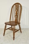 Outlet: Oak Wheel Fiddleback Windsor Dining Room Side Chairs In-Stock (Set of 2)