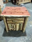 Outlet: Rustic Cedar Log Nightstand with Hidden Compartment In-Stock (Set of Two)
