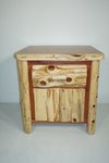 Outlet: Rustic Cedar Log Nightstand with Hidden Compartment In-Stock (Set of Two)